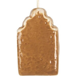 Clayre & Eef 6CE2338 Dekoration Anhänger Haus 4x4x6 cm Braun Weiß Keramik