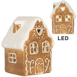 Clayre & Eef 6CE2339 Dekoration Haus mit LED 8x6x11 cm