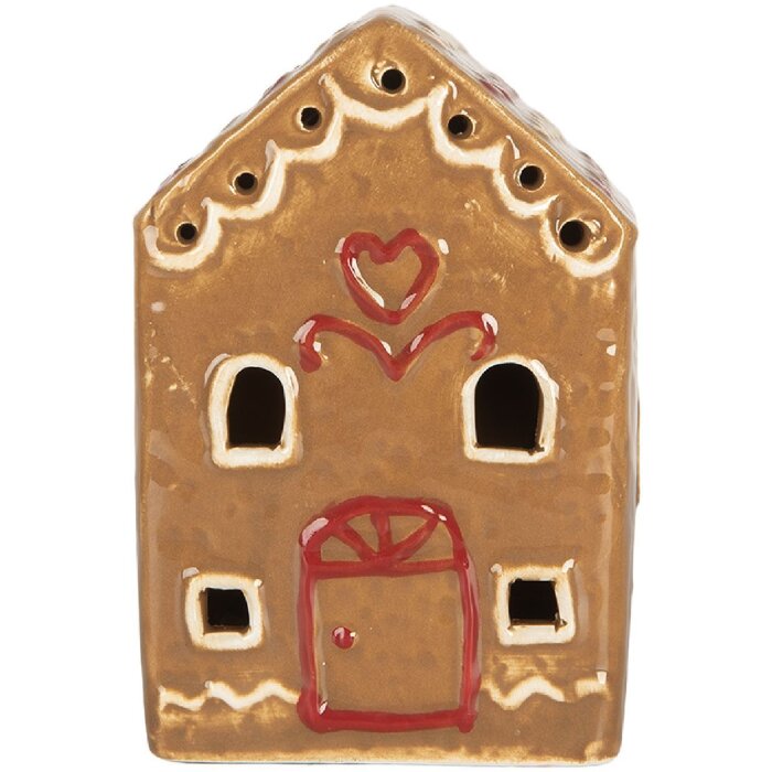 Clayre & Eef 6CE2340 Dekoration Haus mit LED 7x6x9 cm