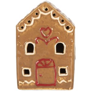 Clayre & Eef 6CE2340 Dekoration Haus mit LED 7x6x9 cm