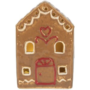 Clayre & Eef 6CE2340 Dekoration Haus mit LED 7x6x9 cm