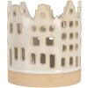 Clayre & Eef 6CE2346 Teelichthalter Häuser Beige-Braun Ø 11x11 cm