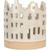 Clayre & Eef 6CE2346 Teelichthalter Häuser Beige-Braun Ø 11x11 cm