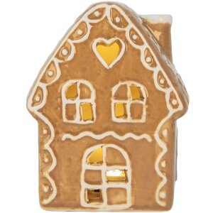 Clayre & Eef 6CE2355 Dekoration Haus mit LED 8x6x11 cm