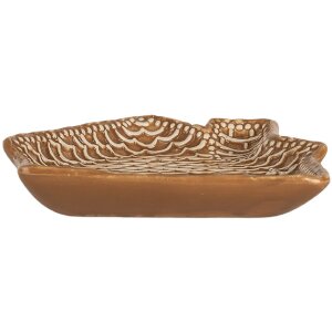 Clayre & Eef Farfurie Mică 20x18x3 cm Maro-Albă