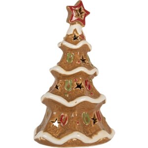 Clayre & Eef 6CE2362 Teelichthalter Weihnachtsbaum 11x8x17 cm
