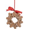 Clayre & Eef Ornament Lebkuchenmännchen 10x2x10 cm Maro și Alb