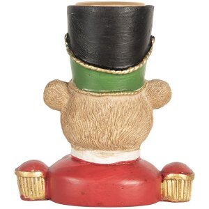 Clayre & Eef 6PR5752 Kerzenständer Bär 9x6x10 cm Braun und Rot