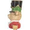 Clayre & Eef 6PR5752 Kerzenständer Bär 9x6x10 cm Braun und Rot