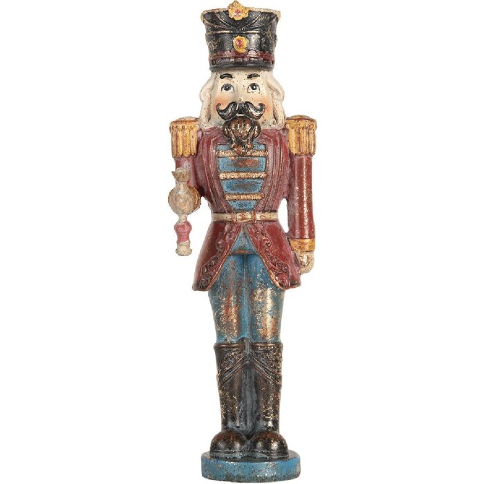 Clayre & Eef 6PR5758 Dekoration Nussknacker 7x6x21 cm Rot und Blau