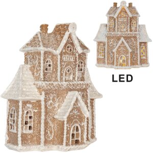 Clayre & Eef 6PR5805 Dekoration Haus mit LED 18x9x20 cm