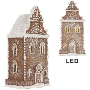 Clayre & Eef 6PR5806 Dekoration Haus mit LED 17x15x35...