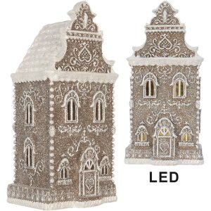 Clayre & Eef 6PR5808 Dekoration Haus mit LED 17x15x35 cm