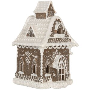 Clayre & Eef 6PR5810 Dekoration Haus mit LED 13x12x20 cm