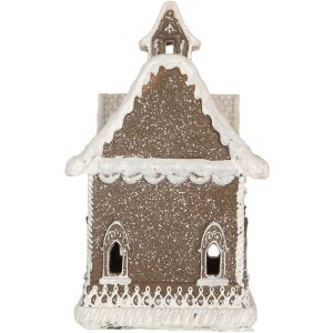 Clayre & Eef 6PR5810 Dekoration Haus mit LED 13x12x20 cm