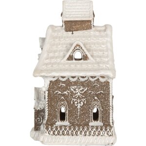 Clayre & Eef 6PR5810 Dekoration Haus mit LED 13x12x20 cm