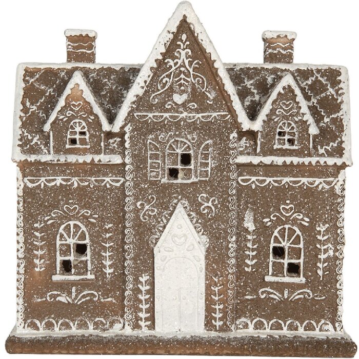 Clayre & Eef 6PR5814 Decorațiune Casă cu LED 26x10x25 cm Maro Alb