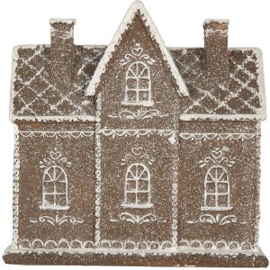 Clayre & Eef 6PR5814 Decorațiune Casă cu LED 26x10x25 cm Maro Alb