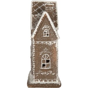 Clayre & Eef 6PR5814 Decorațiune Casă cu LED 26x10x25 cm Maro Alb