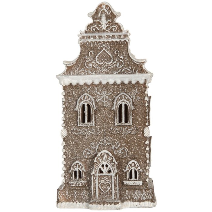 Clayre & Eef 6PR5815 Dekoration Haus mit LED 12x11x25 cm