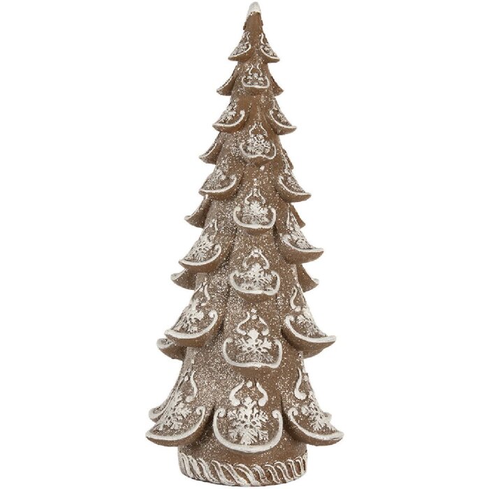 Clayre & Eef Decorațiune Pom de Crăciun 19x19x40 cm Maro și Alb