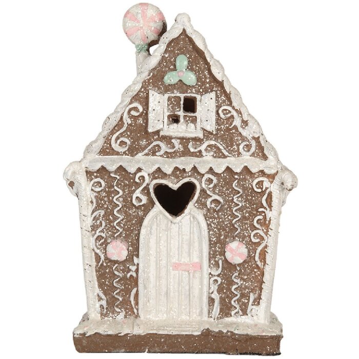 Clayre & Eef 6PR5820 Dekoration Haus mit LED 14x9x21 cm