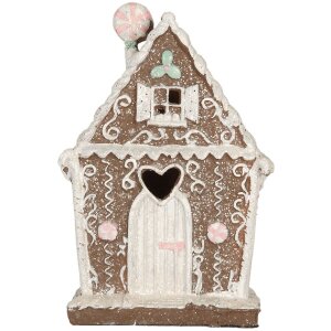 Clayre & Eef 6PR5820 Dekoration Haus mit LED 14x9x21 cm