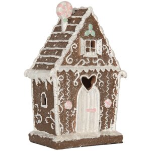 Clayre & Eef 6PR5820 Dekoration Haus mit LED 14x9x21 cm