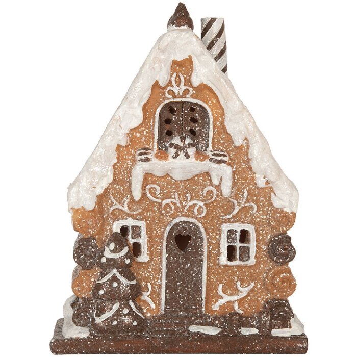 Clayre & Eef 6PR5823 Dekoration Haus mit LED 15x8x19 cm