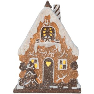 Clayre & Eef 6PR5823 Dekoration Haus mit LED 15x8x19 cm