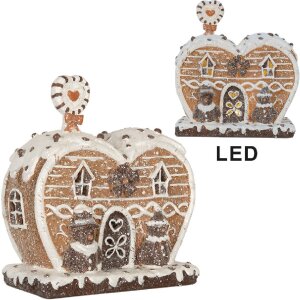 Clayre & Eef 6PR5826 Casă Decorativă cu LED 18x10x19 cm