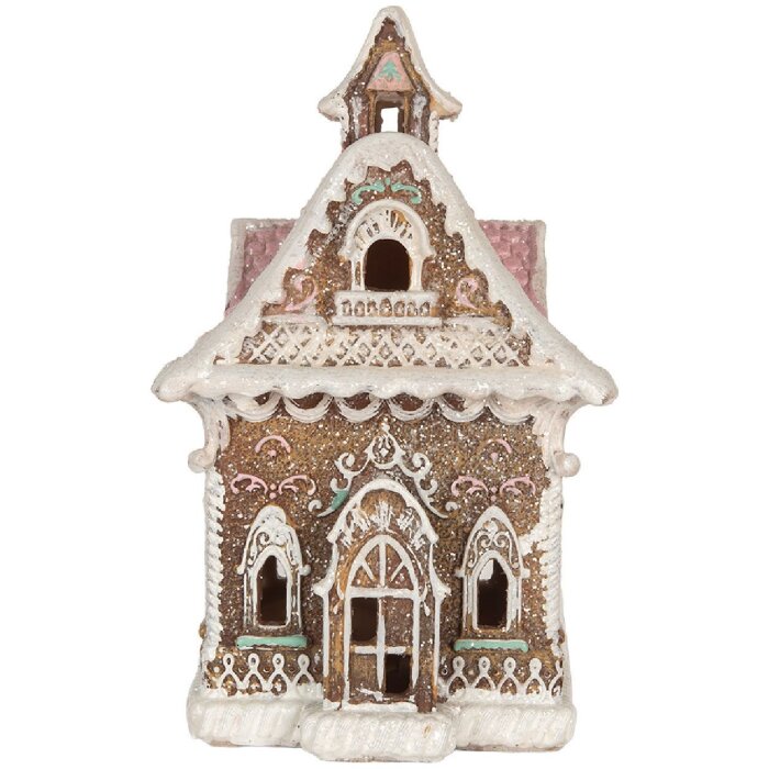 Clayre & Eef 6PR5833 Dekoration Haus mit LED 16x15x25 cm