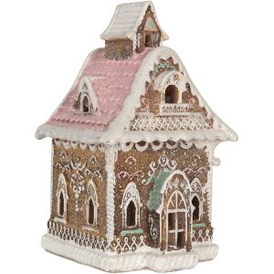 Clayre & Eef 6PR5833 Dekoration Haus mit LED 16x15x25 cm