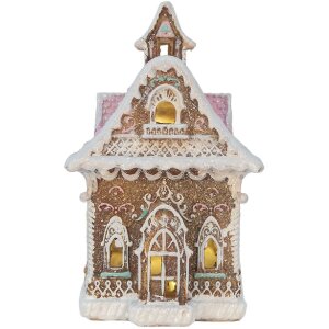 Clayre & Eef 6PR5833 Dekoration Haus mit LED 16x15x25 cm