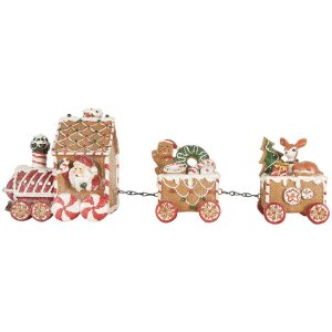 Tren Decorativ Clayre & Eef 33x10x15 cm Maro-Roșu