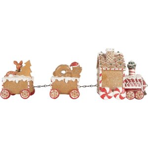 Tren Decorativ Clayre & Eef 33x10x15 cm Maro-Roșu