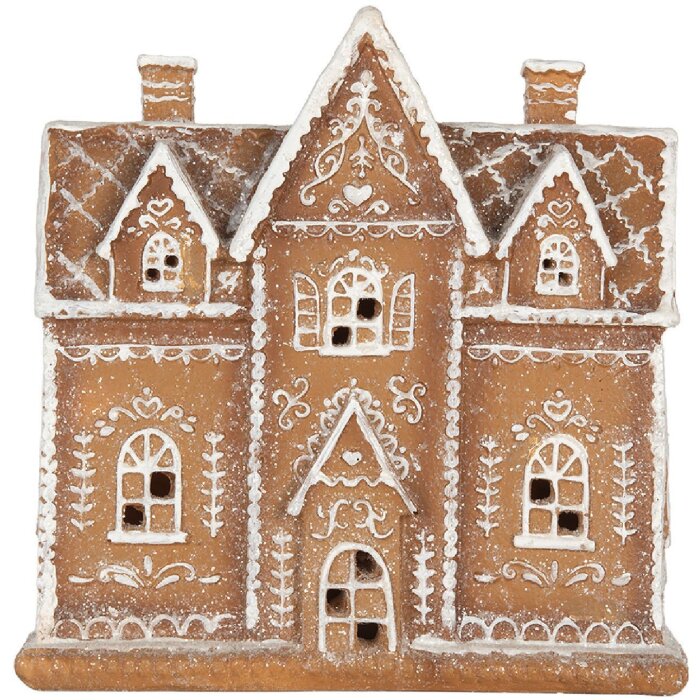 Clayre & Eef 6PR5841 Decorațiune Casă cu LED 21x8x20 cm Maro/Alb