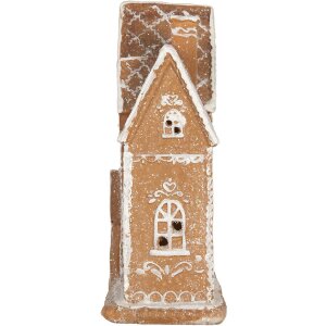 Clayre & Eef 6PR5841 Decorațiune Casă cu LED 21x8x20 cm Maro/Alb