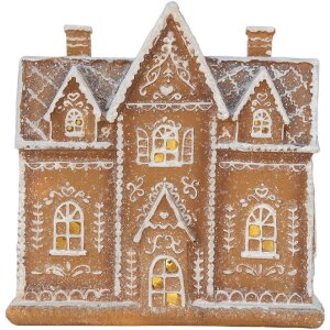 Clayre & Eef 6PR5841 Decorațiune Casă cu LED 21x8x20 cm Maro/Alb