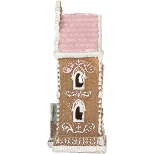 Clayre & Eef 6PR5842 Casă Decorativă cu LED 9x7x18 cm Maro-Roz