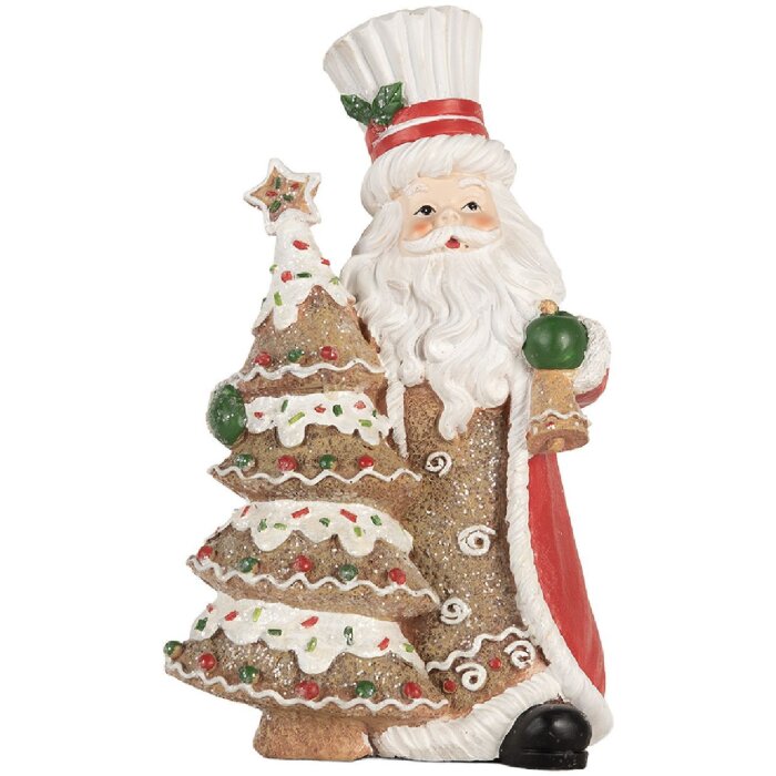 Clayre & Eef 6PR5849 Figurină Moș Crăciun 15x11x25 cm