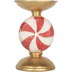 Clayre & Eef 6PR5851 Suport Lumânări LED Auriu-Alb Ø10x16 cm