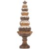 Clayre & Eef 6PR5852 Dekoration Weihnachtsbaum Ø 11x33 cm Braun & Weiß