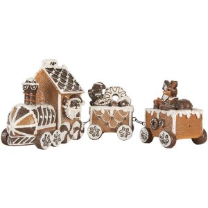 Clayre & Eef 6PR5856 Dekoration Zug 33x10x15 cm Braun und Weiß