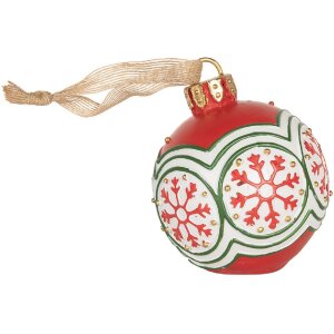 Clayre & Eef 6PR5859 Ornament Decorativ Glob Crăciun cu LED 12x14 cm