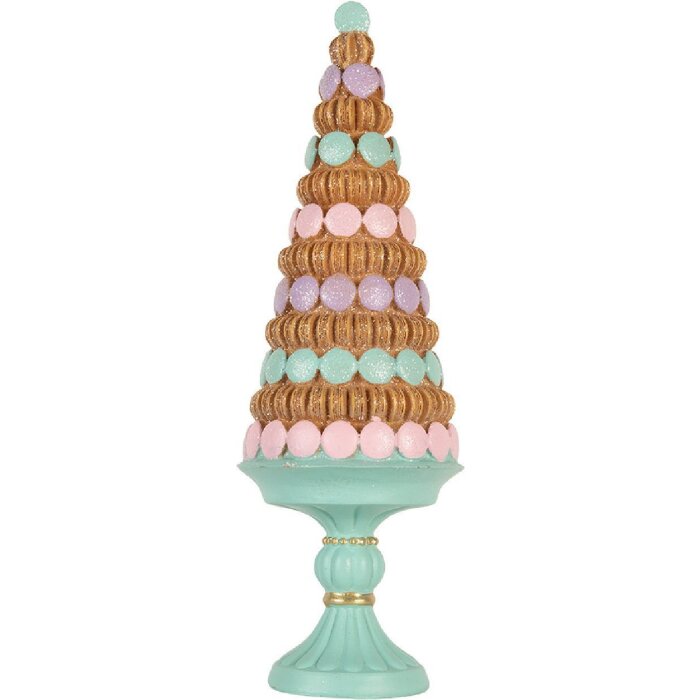 Clayre & Eef 6PR5861 Brad Crăciun Decorațiune Ø13x40cm Verde Maro Polyresin