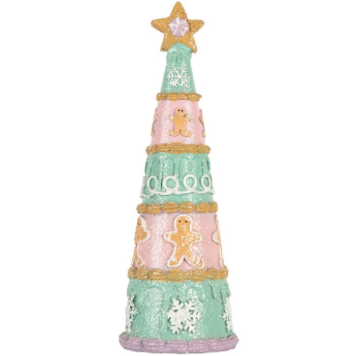 Clayre & Eef Decorațiune Pom de Crăciun Ø 9x25 cm, Poliresină