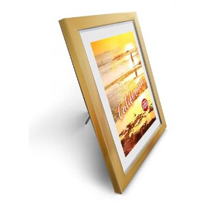 FramesFactory Ramă Foto California Gold 13x18 cm sticlă acrilică