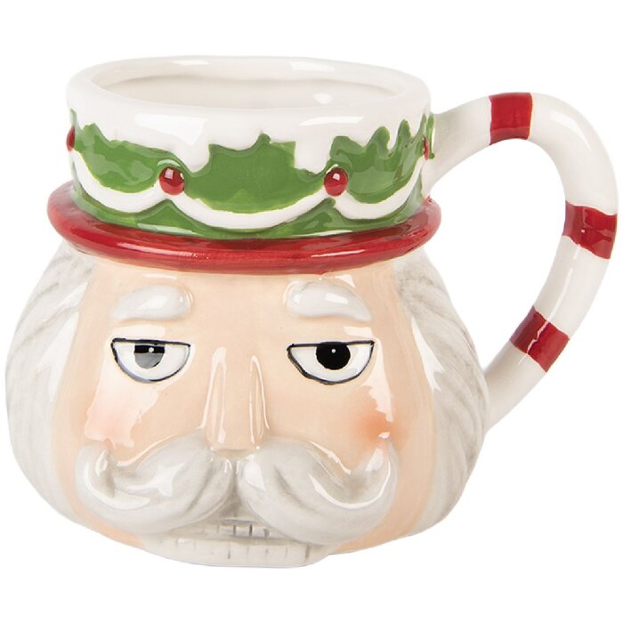 Clayre & Eef 6CEMU0202 Becher 15x12x11 cm 550 ml Beige-Weiß