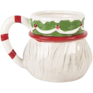 Clayre & Eef 6CEMU0202 Becher 15x12x11 cm 550 ml Beige-Weiß